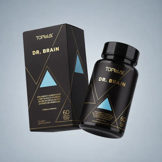Caixa e frasco do Dr. Brain Topway